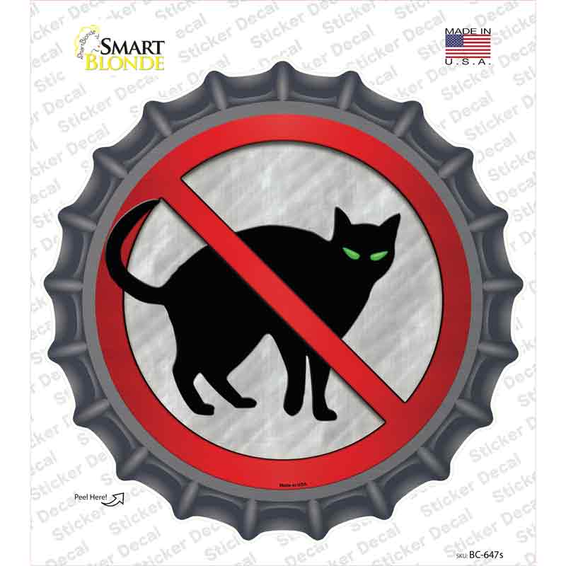No Cats Novelty Bottle Cap Sticker Decal