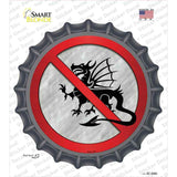No Dragons Novelty Bottle Cap Sticker Decal