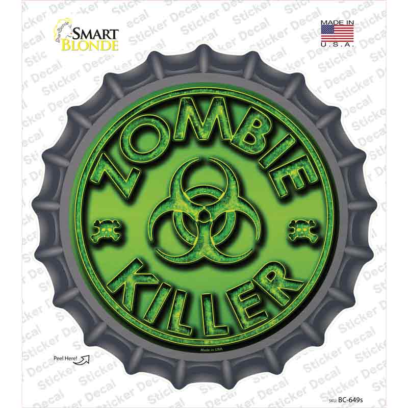 Zombie Killer Novelty Bottle Cap Sticker Decal