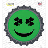 Shamrock Smiling Face Novelty Bottle Cap Sticker Decal
