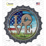 Love Alaska Novelty Bottle Cap Sticker Decal