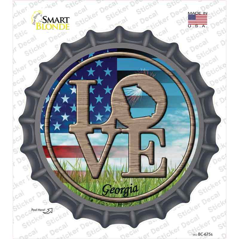 Love Georgia Novelty Bottle Cap Sticker Decal