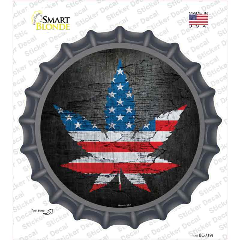 American Pot Novelty Bottle Cap Sticker Decal