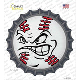 Angry Baseball Novelty Bottle Cap Sticker Decal