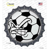 Angry Soccer Ball Novelty Bottle Cap Sticker Decal