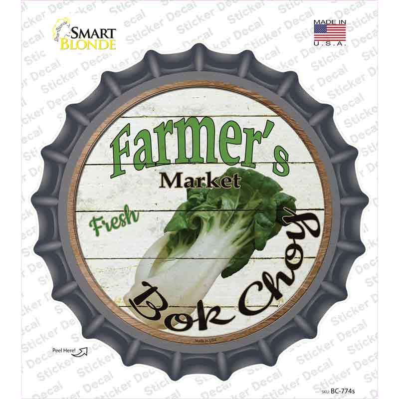 Farmers Market Bok Choy Novelty Bottle Cap Sticker Decal