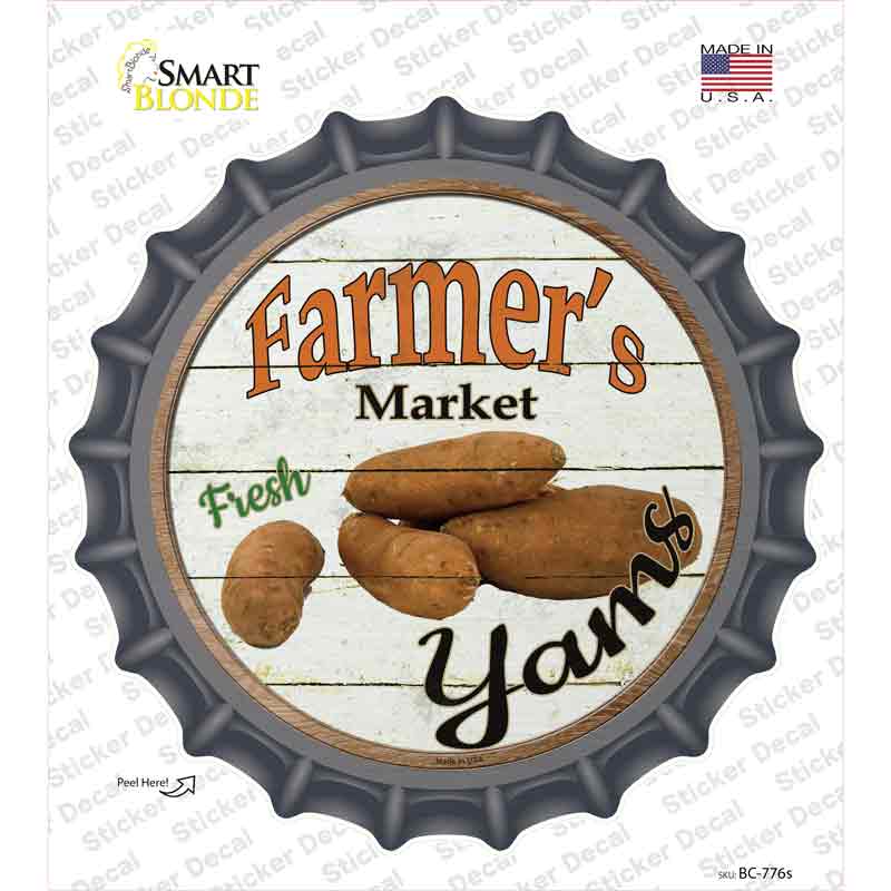 Farmers Market Yams Novelty Bottle Cap Sticker Decal