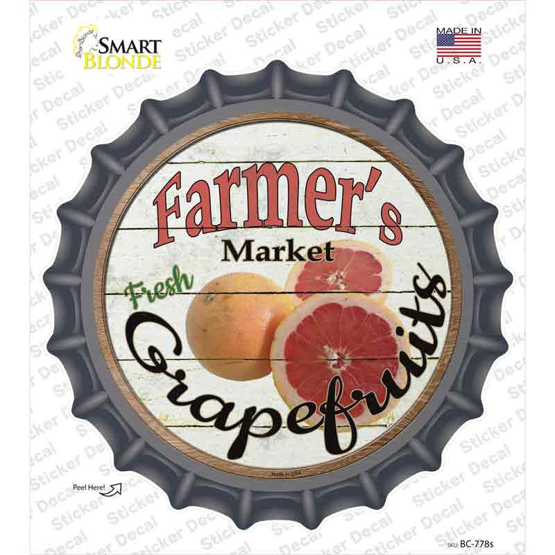 Farmers Market Grapefruits Novelty Bottle Cap Sticker Decal