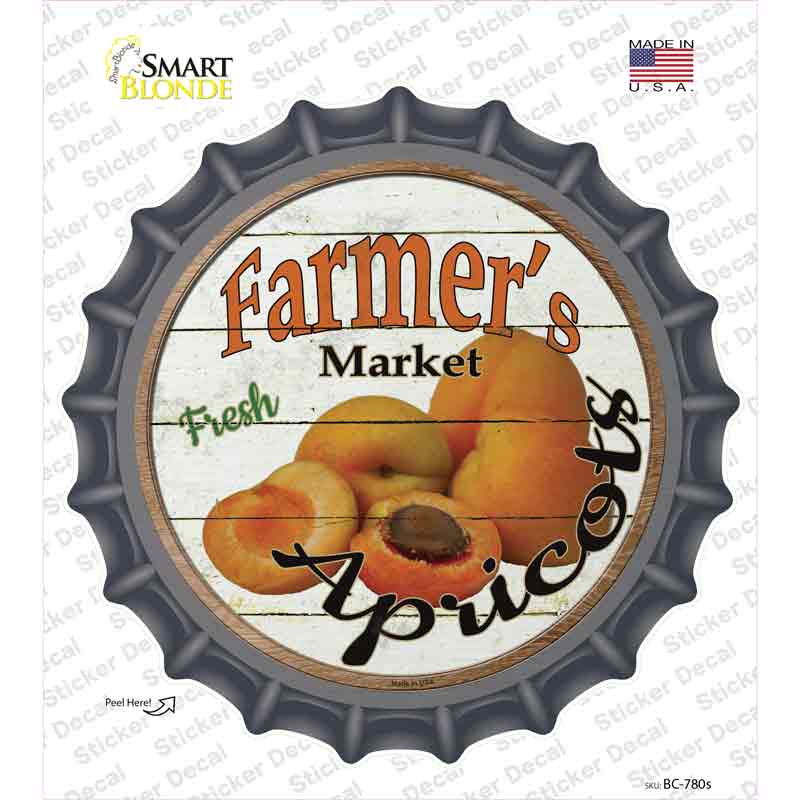 Farmers Market Apricots Novelty Bottle Cap Sticker Decal