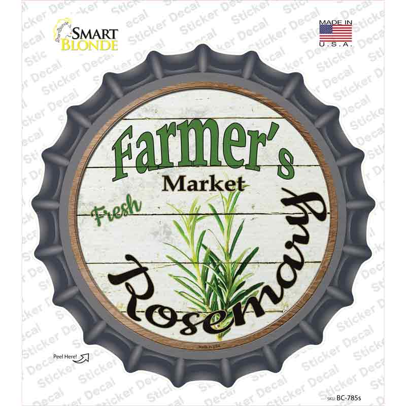 Farmers Market Rosemary Novelty Bottle Cap Sticker Decal