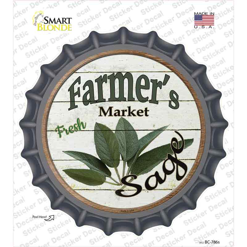 Farmers Market Sage Novelty Bottle Cap Sticker Decal