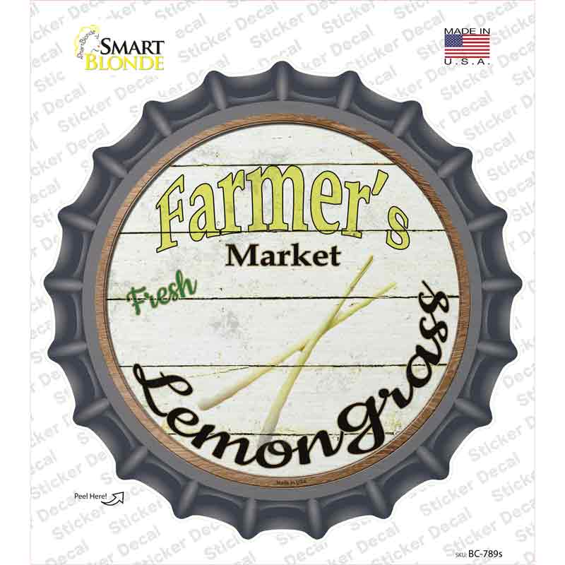 Farmers Market Lemongrass Novelty Bottle Cap Sticker Decal