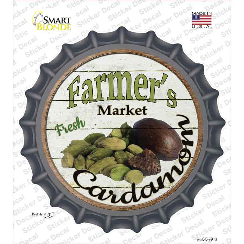 Farmers Market Cardamon Novelty Bottle Cap Sticker Decal