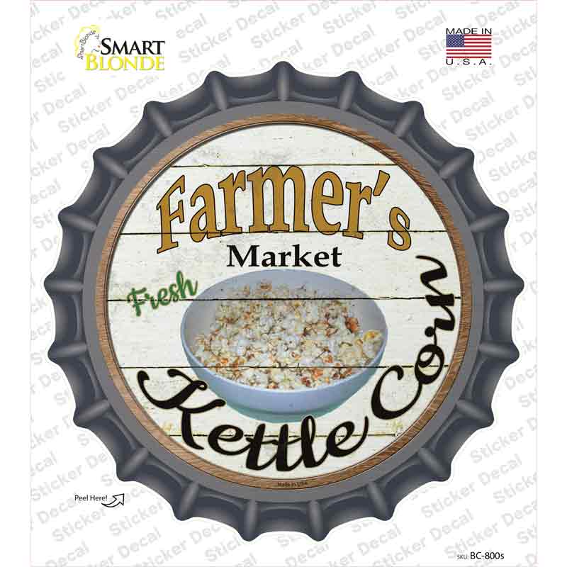 Farmers Market Kettle Corn Novelty Bottle Cap Sticker Decal