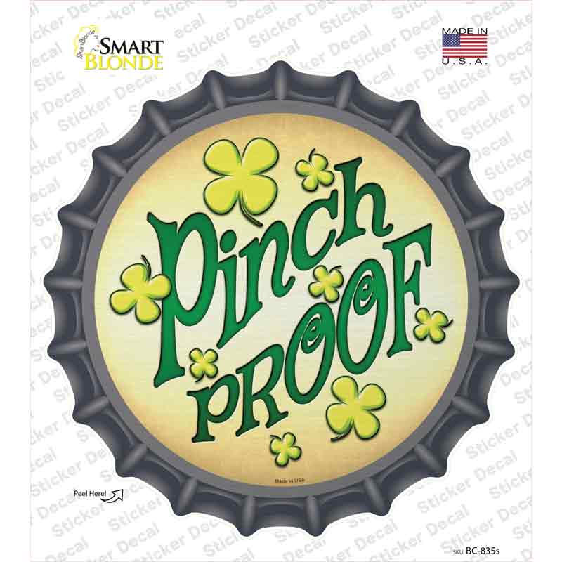 Pinch Proof Novelty Bottle Cap Sticker Decal