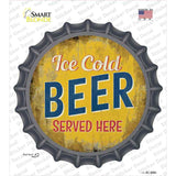 Ice Cold Beer Served Here Novelty Bottle Cap Sticker Decal