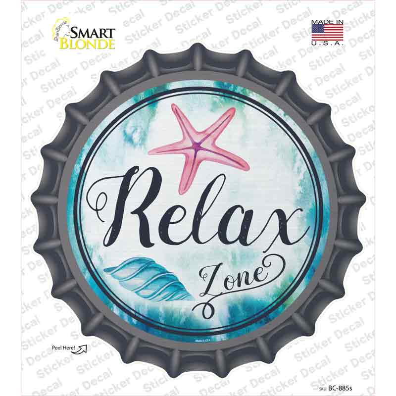 Relax Zone Novelty Bottle Cap Sticker Decal