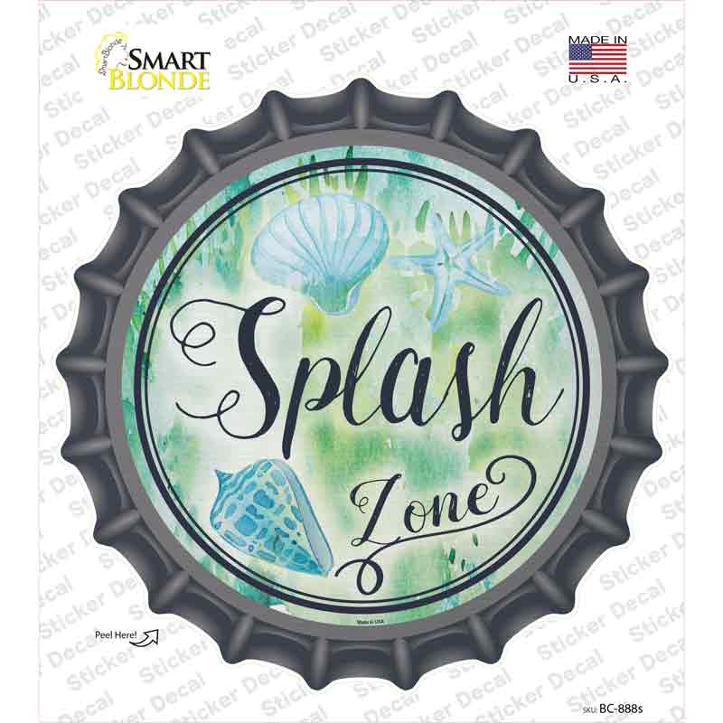Splash Zone Novelty Bottle Cap Sticker Decal
