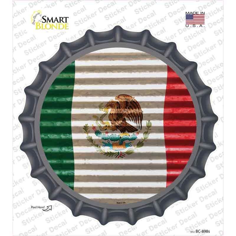 Mexico Flag Novelty Bottle Cap Sticker Decal