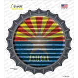 Arizona Flag Corrugated Novelty Bottle Cap Sticker Decal