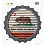 California Flag Corrugated Novelty Bottle Cap Sticker Decal