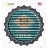 Delaware Flag Corrugated Novelty Bottle Cap Sticker Decal