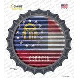 Georgia Flag Corrugated Novelty Bottle Cap Sticker Decal