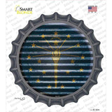 Indiana Flag Corrugated Novelty Bottle Cap Sticker Decal