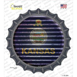 Kansas Flag Corrugated Novelty Bottle Cap Sticker Decal