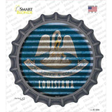 Louisiana Flag Corrugated Novelty Bottle Cap Sticker Decal