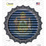 Maine Flag Corrugated Novelty Bottle Cap Sticker Decal