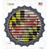 Maryland Flag Corrugated Novelty Bottle Cap Sticker Decal