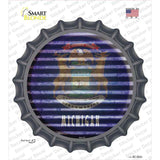 Michigan Flag Corrugated Novelty Bottle Cap Sticker Decal
