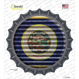 Minnesota Flag Corrugated Novelty Bottle Cap Sticker Decal