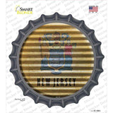 New Jersey Flag Corrugated Novelty Bottle Cap Sticker Decal