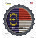 North Carolina Flag Corrugated Novelty Bottle Cap Sticker Decal