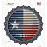 Texas Flag Corrugated Novelty Bottle Cap Sticker Decal