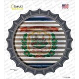 West Virginia Flag Corrugated Novelty Bottle Cap Sticker Decal