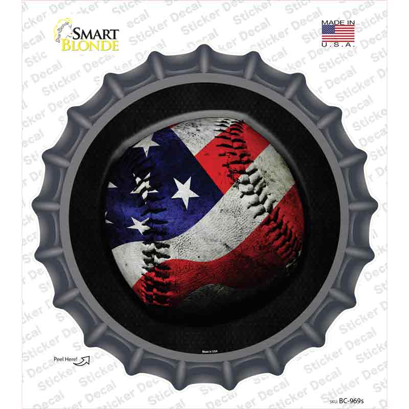 American Baseball Novelty Bottle Cap Sticker Decal