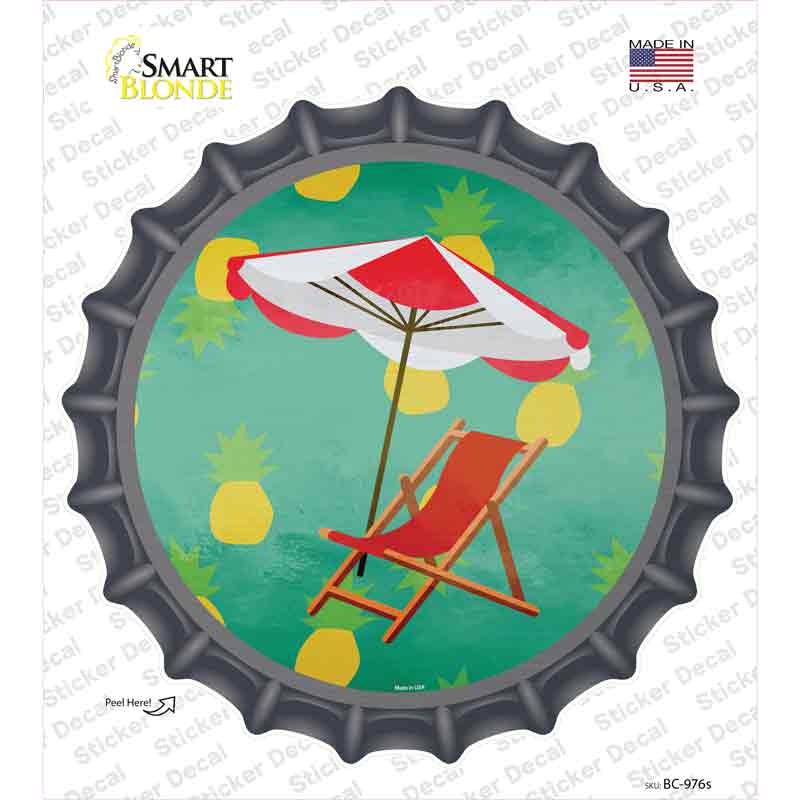 Chair and Umbrella Novelty Bottle Cap Sticker Decal