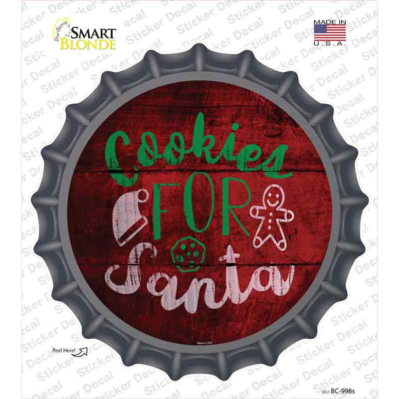 Cookies For Santa Novelty Bottle Cap Sticker Decal