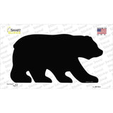 Black Solid Novelty Bear Sticker Decal Small