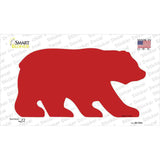 Red Solid Novelty Bear Sticker Decal Small