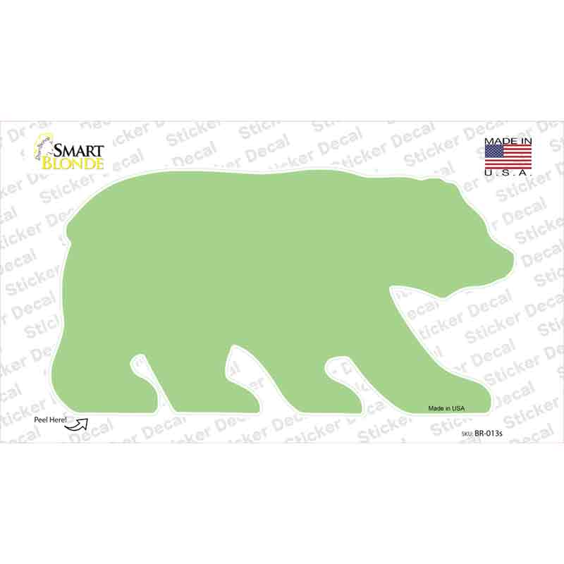 Lime Green Solid Novelty Bear Sticker Decal Small
