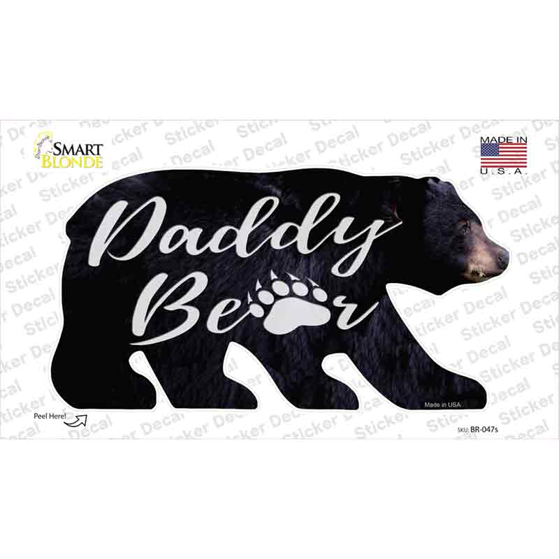 Daddy Paw Novelty Bear Sticker Decal Small