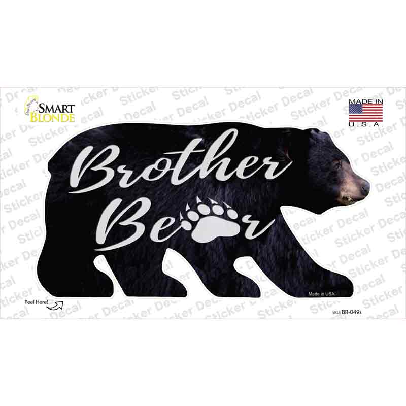 Brother Paw Novelty Bear Sticker Decal Small
