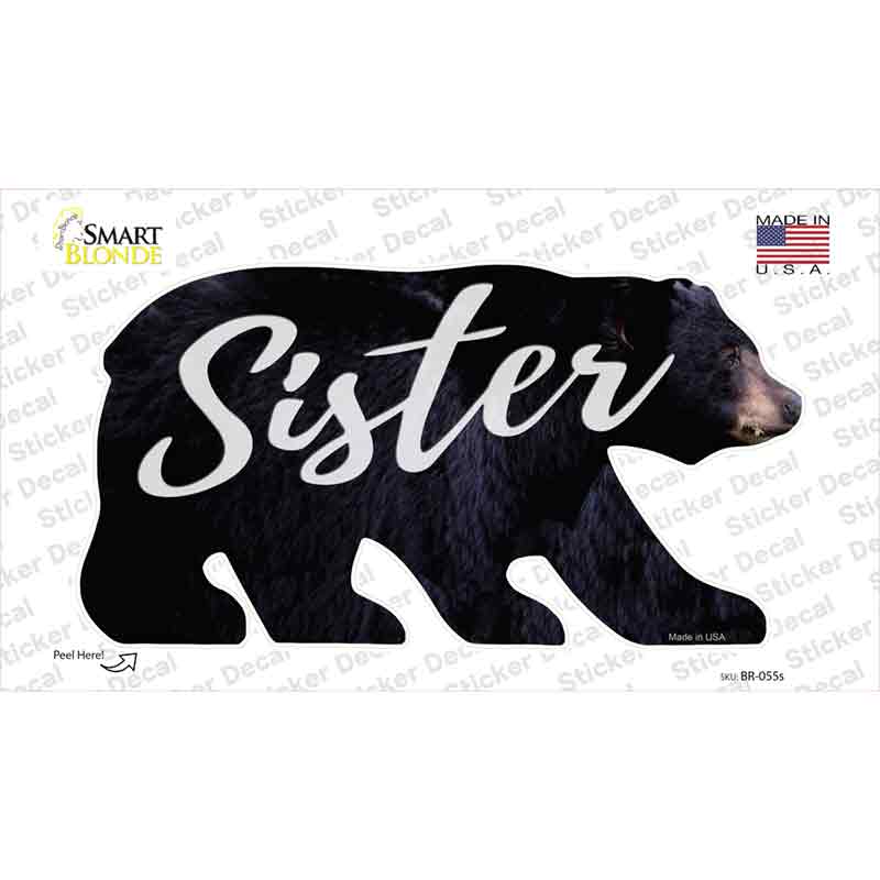 Sister Novelty Bear Sticker Decal Small