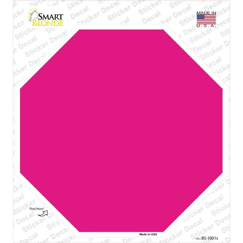Pink Solid Novelty Octagon Sticker Decal Small