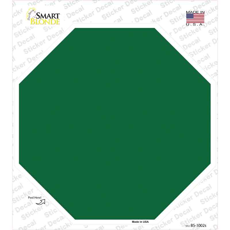 Green Solid Novelty Octagon Sticker Decal Small