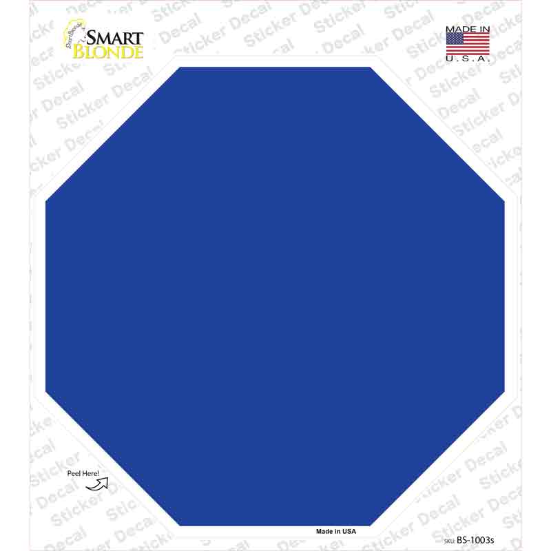 Blue Solid Novelty Octagon Sticker Decal Small